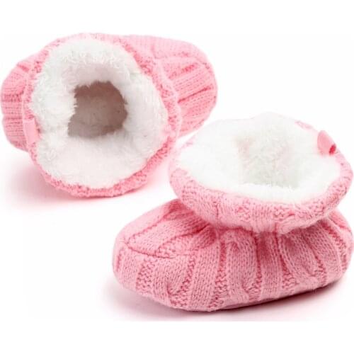 Infant Crochet Knit Baby Shoes For Boys Girls Winter Warm Newborns Soft Soled Footwear First Walkers Toddler Crib Boots