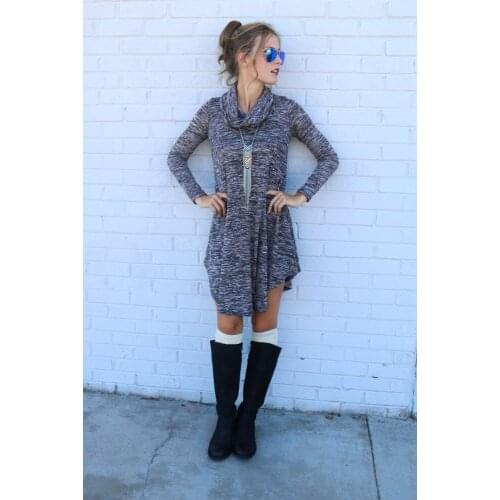 Long Autumn Spring Spotted Tunic For Women