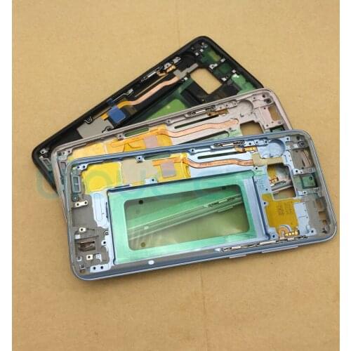 For Samsung Galaxy S8 Plus G950 S8+ G955 Housing LCD Display Middle Frame Bezel Chassis Plate Assembly +Side Key Camera Lens