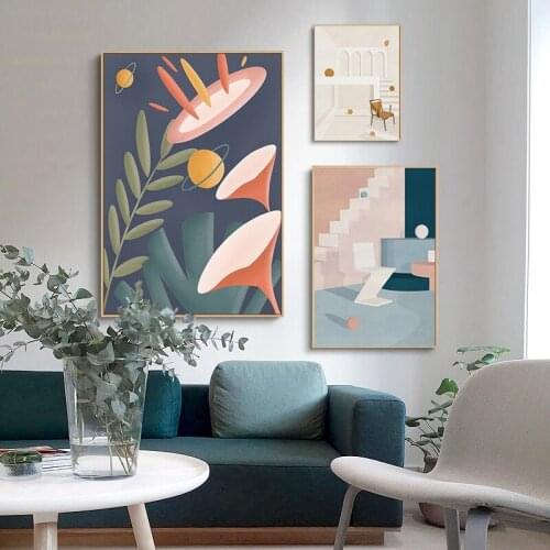 Geometric Hanging Painting Core Morandi Nordic Decorative Painting Minimalist Poster Canvas Print Picture for Home Decoration