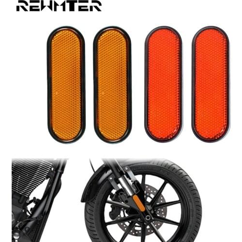 2xMotorcycle Red/Yellow Reflector Safety Warning Front Fork Leg Reflectors Cover Stickers Plastic For Victory Models