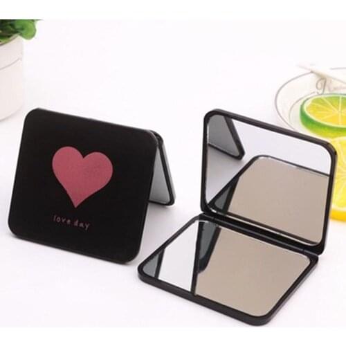 CSHOU228 Square Makeup Mirror Portable Double-sided Cosmetic Mirror Folding Pocket Compact Mirror Travel Accessories Christmas