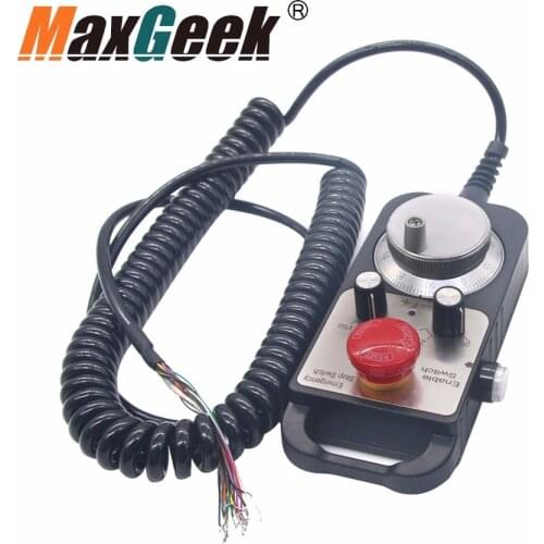 Maxgeek Universal 5V 100PPR CNC 4 Axis MPG Pendant Handwheel and Emergency Stop F/ Siemens