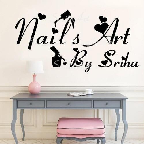 Cartoon Custom Name Beauty Salon Art Sticker Waterproof Wall Stickers Living Room Bedroom Sticker Mural