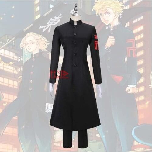 New Anime Tokyo Revengers Sano Manjiro Cosplay Costume Wig Tokyo Manji Gang President Pants Cloak Gloves Halloween Party Uniform