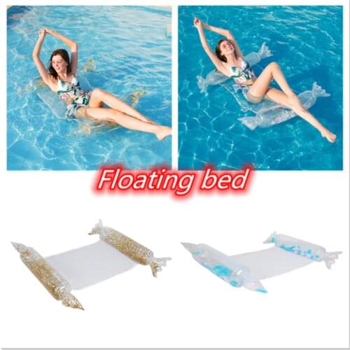 Floating Water Hammock Float Lounger Floating Toys Inflatable Floating Bed Chair Swimming Pool Foldable Inflatable Hammock Bed
