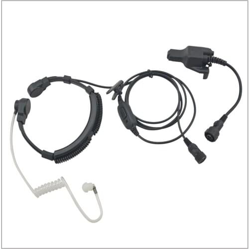 Medium-duty Throat Mic Air Acoustic Earpiece with PTT for Motorola HT1000 XTS3000 MTS2000 MTX8000 GP1200 MT838 Portable Radios