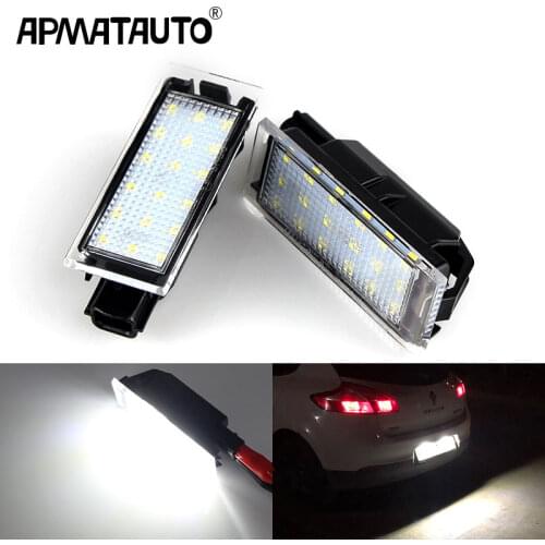 2Pcs Canbus Car LED Number License Plate Light For Renault Megane 3 Clio Laguna 2 Megane 3 Twingo Master Vel Satis
