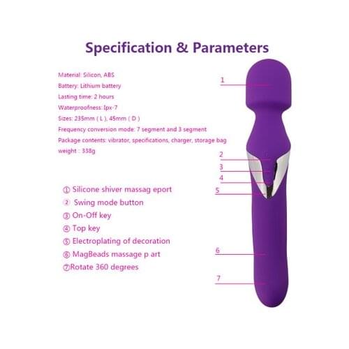 Products Adult Wholesale Charging G-point Vibration Av Massage Stick Womens Masturbation Rotating Bead Stick Pop Music
