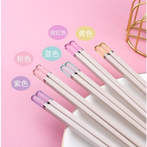 Amber 5-color split chopsticks alloy chopsticks scald-proof and skid-proof chopsticks for household use moisture-proof and heat