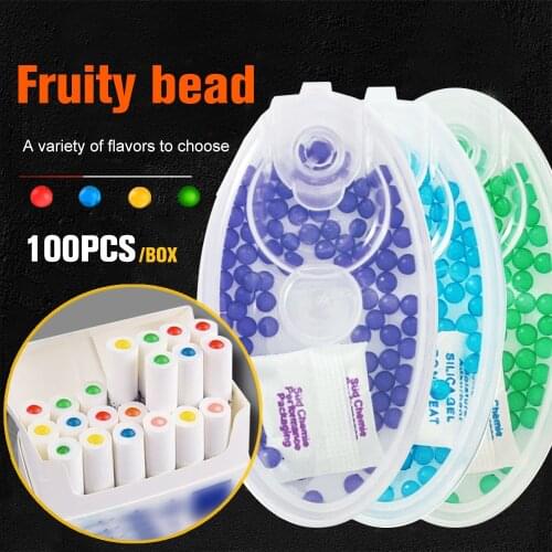 100pcs Popping Capsule ball Mint Beads Pops Beads Fruit Flavor Cigarette Filter For Smoking Holder Accessories Ice Tobacco Gift