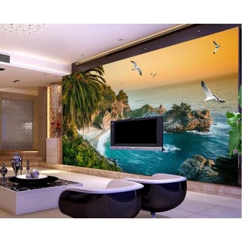 3d wallpaper for room Decorative painting scenery ocean views 3d customized wallpaper wall 3d wallpaper