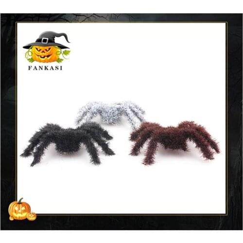 6pcs Flocking Prank Spider Scare Realistic Spider Halloween Decoration Simulated Spider Model Lifelike Insect Toy Figurines