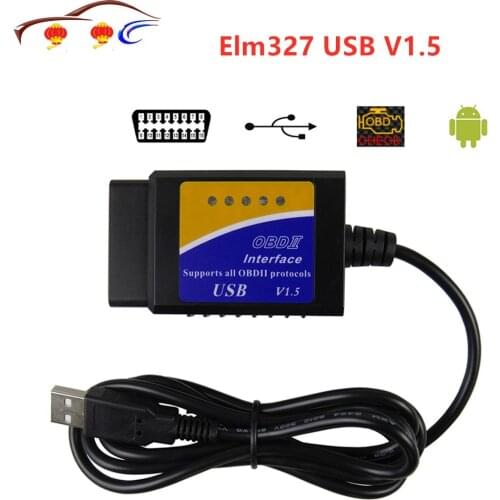 ELM327 USB V1.5 OBD2 Car Diagnostic Interface Scanner ELM 327 V 1.5 OBDII Diagnostic Tool ELM-327 OBD 2 Code Reader Scanner