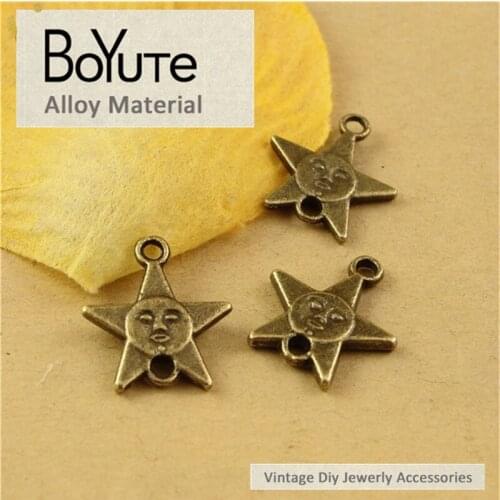 BoYuTe (100 Pieces/Lot) 17*15MM Vintage Zinc Alloy Diy Jewelry Accessories Wholesale Antique Bronze Plated Star Connector