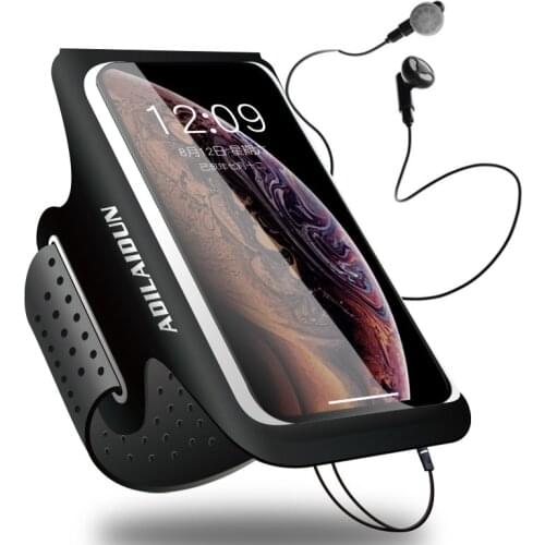 Running Sport Mobile Phone Arm Bag Waterproof Fitness Cell Phone Luminous Arm Case Pouch Hiking Jogging Card Key Holder Pocket