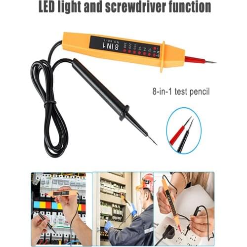 Voltage Detector Tester 8 In 1 6-380V Electric Pen Polarity Current Tester Voltage AC/DC Test Tool KI