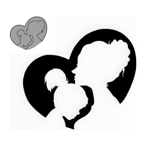 Mother And Daughter Shape Metal Cutting Die DIY for Scrapbooking Decoration Crafts