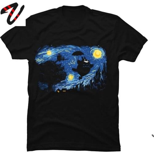 Van Starry Night Totoro Picture Print Tshirt Artistic Aesthetic Funny Anime New Tee Shirt Women Men Ghibli T Shirt