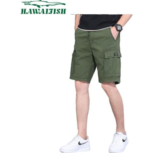 Hawaifish brand Cargo Shorts Men Multi Pocket Military half Shorts Male Cotton Mens Tactical Shorts Short Pants bermuda homme