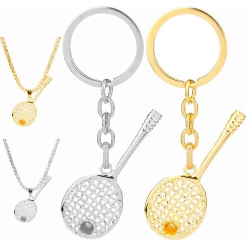 HEYu Enamel Racket Pendant Keychain Sport Theme Badminton Battledore Jewelry Sports Fitness Fashion Car Key Chain Keyring
