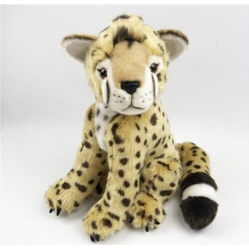 Simulation leopard plush toy 30x26cm squattting leopard soft doll kids toy decoration Christmas gift h1297