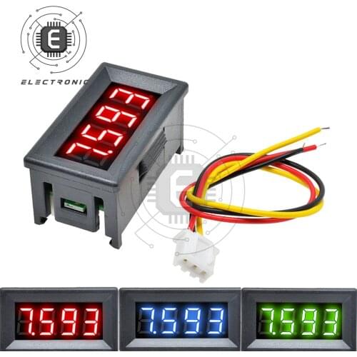 LCD Digital Display Voltage Measurement Tool DC 0-100V 0.36 Inch 3-Wire 4-Digit voltmeter Voltage Tester