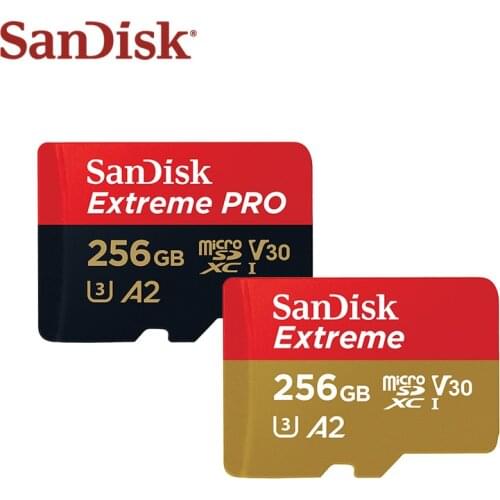 100% Original Sandisk Extreme Memory Card 256GB Class 10 UHS-I Flash Card U3 High Speed A2 V30 Micro SD Card TF Extreme PRO Card