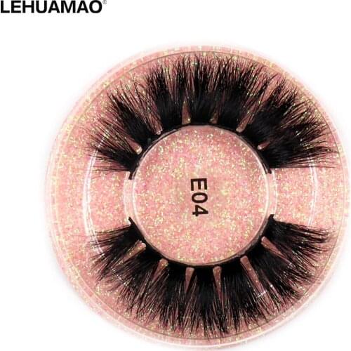 LEHUAMAO Mink Lashes 3D Mink Eyelashes Volume Fluffy Lashes Cruelty Free Wispy Eyelashes Dramatic Natural Long Makeup Eye TE04