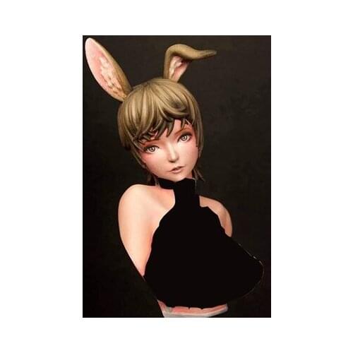 10CM Scale Models Miniature Resin Fantasy Sexy Bunny Figure Unpainted GK Model Kit Handmade DIY