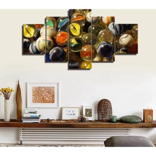Modular Canvas HD Printed Poster Wall Art Framework 5 Panels Colored Glass Ball Paintings For Living Room Home Decor Pictures