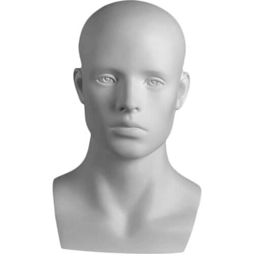 Male Mannequins Head Display Head Stand For Wig Hat Sunglasses Display Manikin Head ( White)