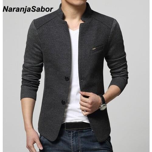 NaranjaSabor Mens Blazer 2020 Spring Autumn New Coat Men Slim Fit Solid Color Fashion Suit Jacket Male Brand Clothing N657