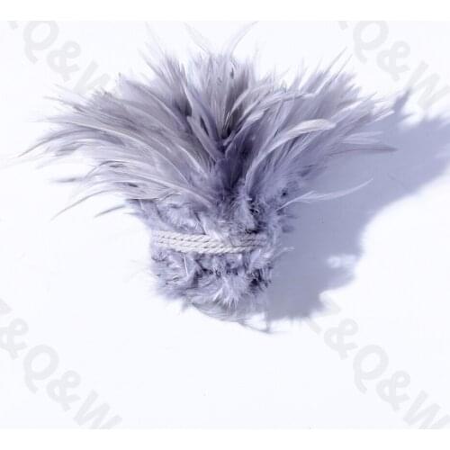 Natural 4-6 inch chicken feather dyed light gray DIY jewelry accessories holiday performance costume skirt decoration