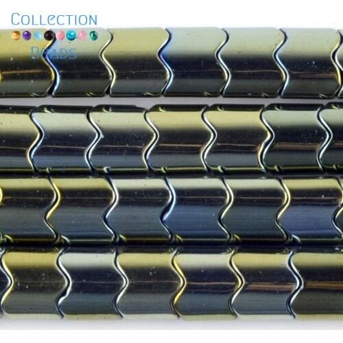 Natural Stone Green Hematite Wavy Shape Spacer Loose Beads For DIY Jewelry Making Necklace Bracelet Accessories 15'' 8x8mm