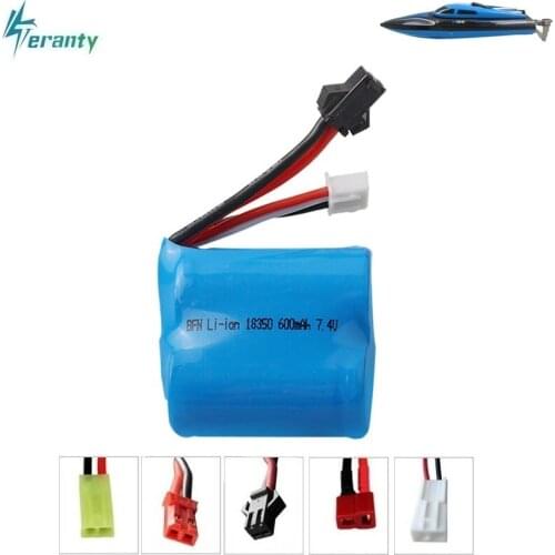 Original 7.4v(3.7v * 2) 600mAh 15C Li-ion battery for TK H100 H102 JJRC S2 High speed remote control RC boat 18350 7.4 v battery