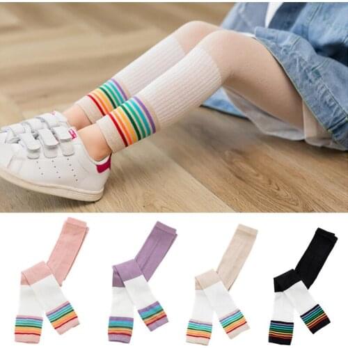 Winter Autumn Girls Stockings For Toddler Kids Warm Thick Knitt Pants Children Striped Leggings Candy Color Tight Skinny Trouser