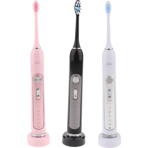 Whitening Rechargeable Electric Toothbrush with 3 Replacement Brush Heads