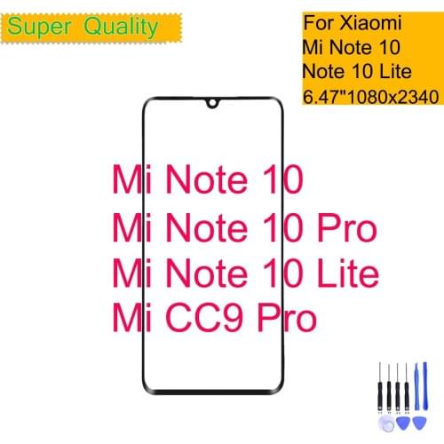 6.47" For Xiaomi Mi CC9 PRO Touch Screen Panel Front Outer Glass Lens For Xiaomi Note 10 Pro LCD Glass Front Replacement