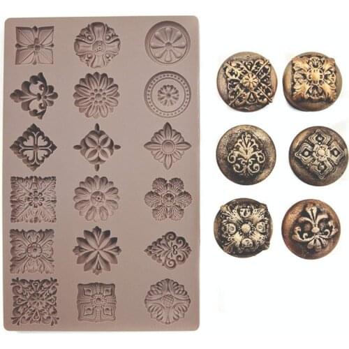 Silicone Relief Scroll Molds DIY Baroque Curlicue Scroll Lace Mould Mat European Frame Decorating Tools for Clay Fondant Plaste