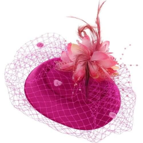 Y166 Fascinators Hair Clip Headband Pillbox Hat Bowler Feather Veil Wedding Party New