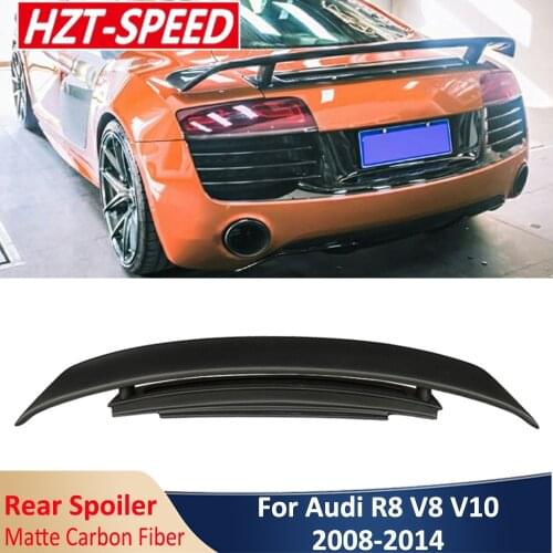 R8 Matte Color Carbon Fiber Rear Spoiler Back Trunk Wing For Audi R8 V8 V10 Super Sport Car Body Kit Tuning 2008-2014