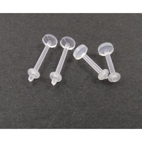 2pcs/lot Bio Flexible Acrylic Clear Transparent Cartilage Piercings Labret Lip Ring Tragus Piercings Jewelry