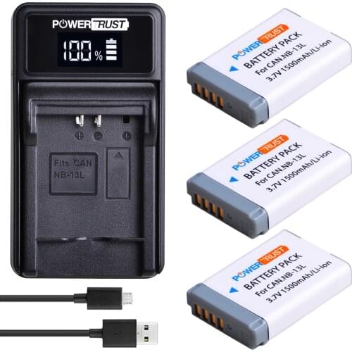 3 x NB-13L NB 13L NB13L Battery akku+ New LED USB Charger for Canon PowerShot G5X G7X G9X G7 X Mark II G9 X,SX620 SX720 SX730 HS