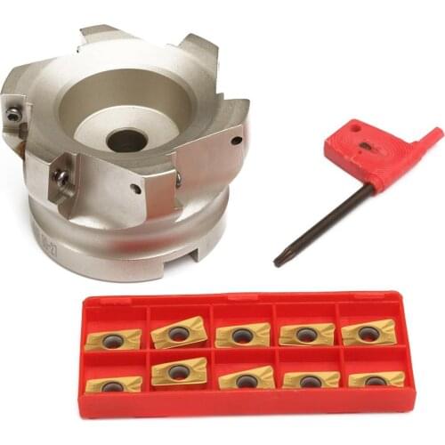 400R-80-27-6F Inner Hole 400R 90 degrees Indexable CNC Face Milling Cutter 6Flutes+APMT1604PDER Inserts Knife + T15 Spanner
