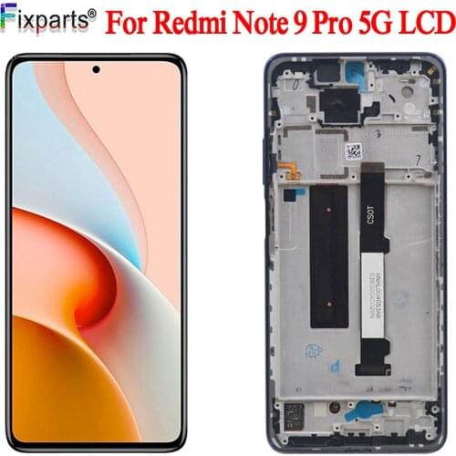 6.67"Original For Xiaomi Redmi Note 9 Pro 5G LCD Screen Display+Touch Panel Digitizer Assembly / With Frame For M2007J17C LCD