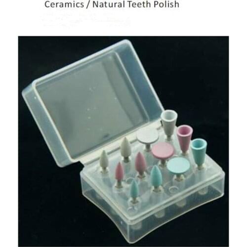 60 Pieces /Lot (5 Boxes) Dental Universal Silicon Polish Burs Kit Grinding Drill Low Speed For Ceramics / Natural Teeth Polish