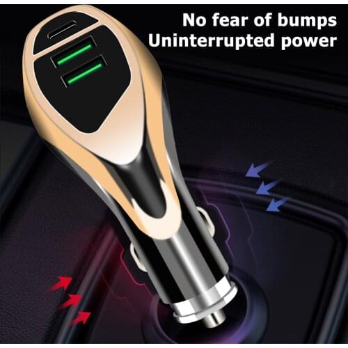36W Dual USB Car Charger Escondite Secreto Portable Car Accessories 3.0 18W PD USB 3.1 Type-C Phone Power Adapter