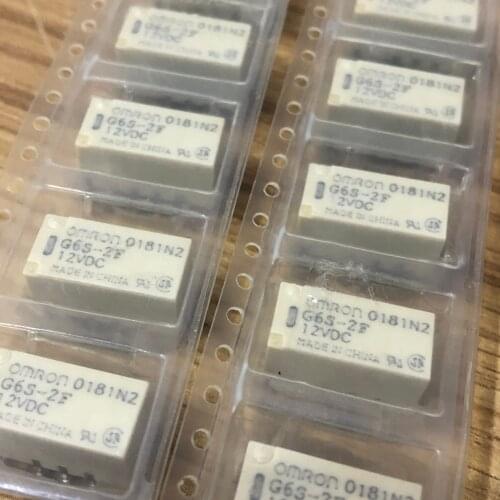 Free Shipping 10pcs 100% new G6S-2F-12VDC 8-pin two-open and two-close 2A SMD relay G6S-2F-12V