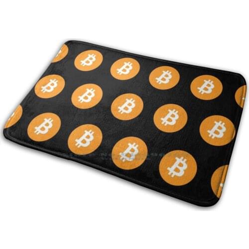 Bitcoin Btc Crypto Cryptocurrency Pattern Mat Rug Carpet Anti-Slip Bedroom Entrance Door Mat Crypto Hodl Cryptocurrency Bitcoin